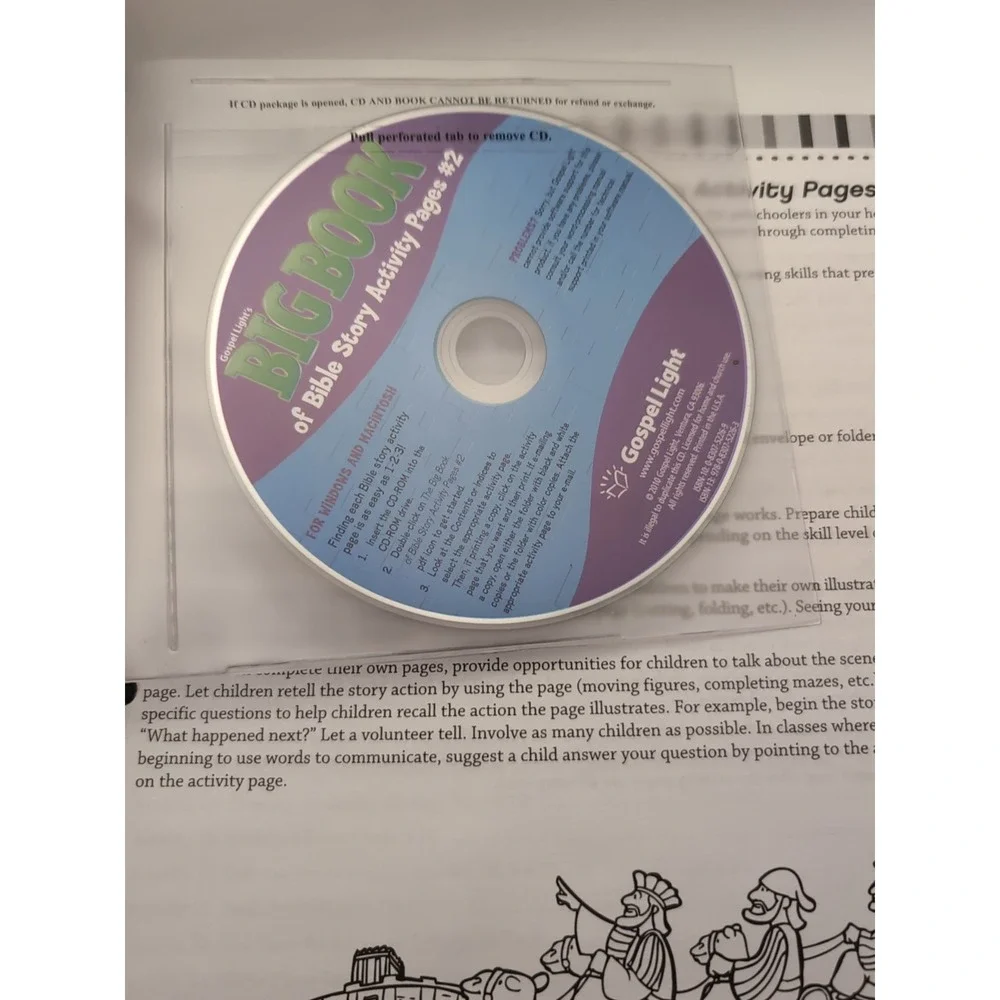 Big Book Of Bible‎ Story Activity Pages #2 Help Kids Includes Cd-Rom